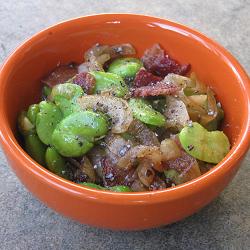 Fava Beans, Onions & Bacon