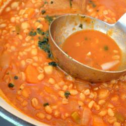 Chickpea, Tomato, & Barley Soup