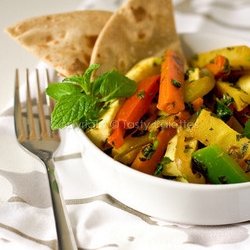 Quick Paneer-Mint-Vegetable Sauté