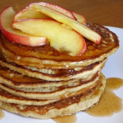 Cornmeal Pancakes & Caramel Apples