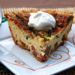 Sausage, Cheese & Asparagus Quiche