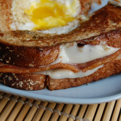 Toad in Hole Bacon Brilled Cheese