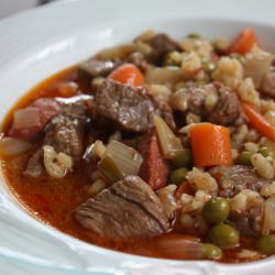 Beef, Sausage and Barley Soup