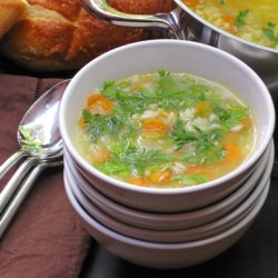 Tuscan Carrot-Top Soup with Rice