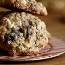 Oatmeal Cherry White Choco Cookies