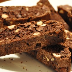 Chocolate Hazelnut Ginger Biscotti