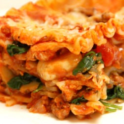 Beef, Spinach and Mushroom Lasagna