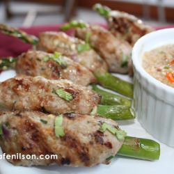 Chicken Satay on Asparagus Spears