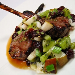 Lamb Chops with Pear and Kiwi Salsa