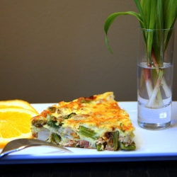 Asparagus, Ham and Ramp Frittata