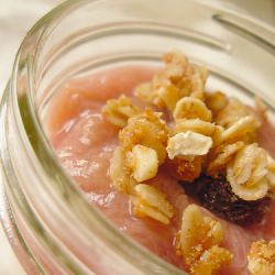 Homemade Granola with Rhubarb