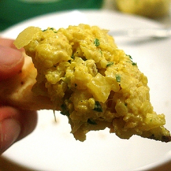 Curry Cauliflower Dip and Pita Chips