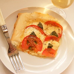 Hot Caprese Salad Tart on Phyllo