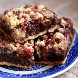 Raspberry Crumb Brownie Bars