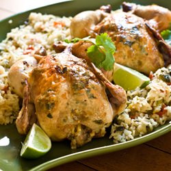 Garlic-Lime Cornish Game Hens