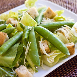 Caesar Salad with Sugar Snap Peas