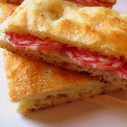 Soft Focaccia with Cacciatorino