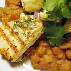 Pan-grilled Tofu with Banana Salsa