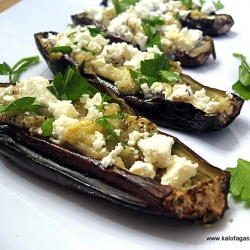 Roasted Eggplants With Feta