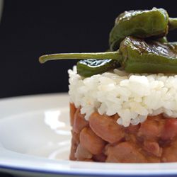 Beans & Rice & Hot green Peppers