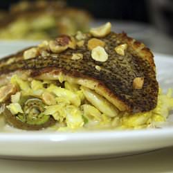 Black Sea Bass with Fiddleheads