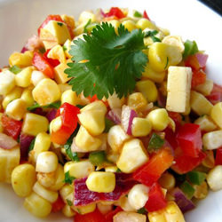 Fresh Corn Salad with Smoked Cheese