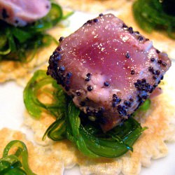 Seared Tuna on Seaweed Salad