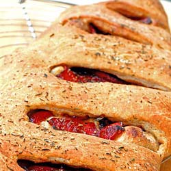 Roasted Red Pepper Fougasse