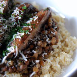 Quinoa Polenta, Lentils & Portobello