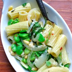 Rigatoni with Fava Beans & Pecorino