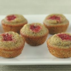 Pistachio Financiers with Rhubarb