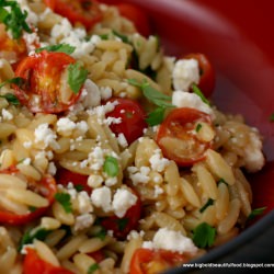 Orzo with Tomatoes, Feta, and Mint