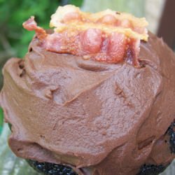 Dark Chocolate Bacon Cupcakes