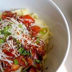 Fettucine with Roasted Tomato Sauce