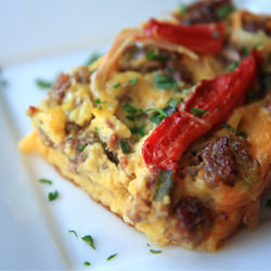 Sausage and Red Pepper Strata