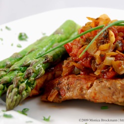 Garden Style Chops and Asparagus