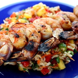 Grilled Shrimp with Mango Rice