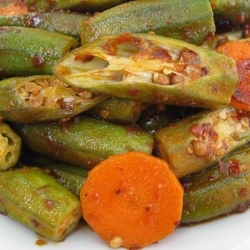 Stir-fry Okra with Sambal and Dried