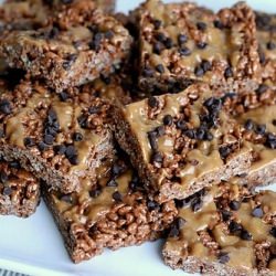 Caramel Cocoa Crispy Bars