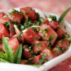 Watermelon Serrano Chili Salad