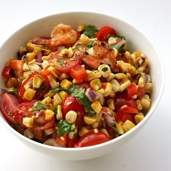 Grilled Corn With Shrimp Salad