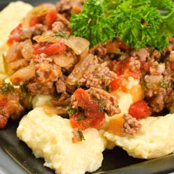 Lamb Ragu Over Ricotta Gnocchi