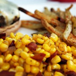 Corn with Bacon and Shallots