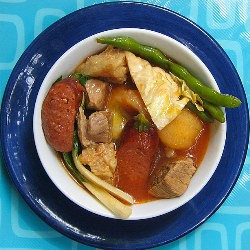 Beef Pochero with Eggplant Sauce