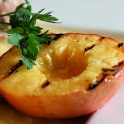 Citrus-Glazed Quail with Peaches