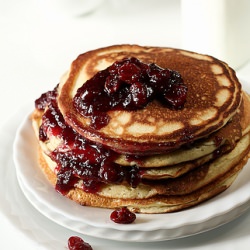 Yoghurt Pancakes with Cherry Jam