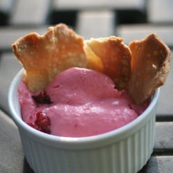 Raspberry Chiffon with Pie Chips