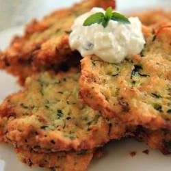 Zucchini Fritters w/ Tzatziki Sauce