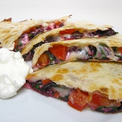 Beet Green & Amaranth Quesadillas