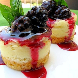 Lemon Boysenberry Mini-Cheescakes